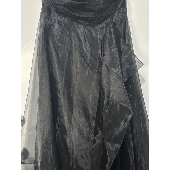 Donna Karan Women's Sleeveless Cascade Black Gown Size 10 NWT Formal Dress - Picture 6 of 16